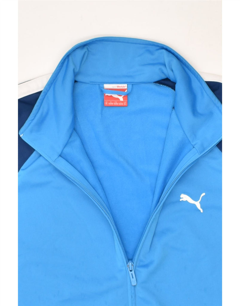 PUMA Mens Tracksuit Top Jacket XL Blue Colourblock Polyester | Vintage Puma | Thrift | Second-Hand Puma | Used Clothing | Messina Hembry 