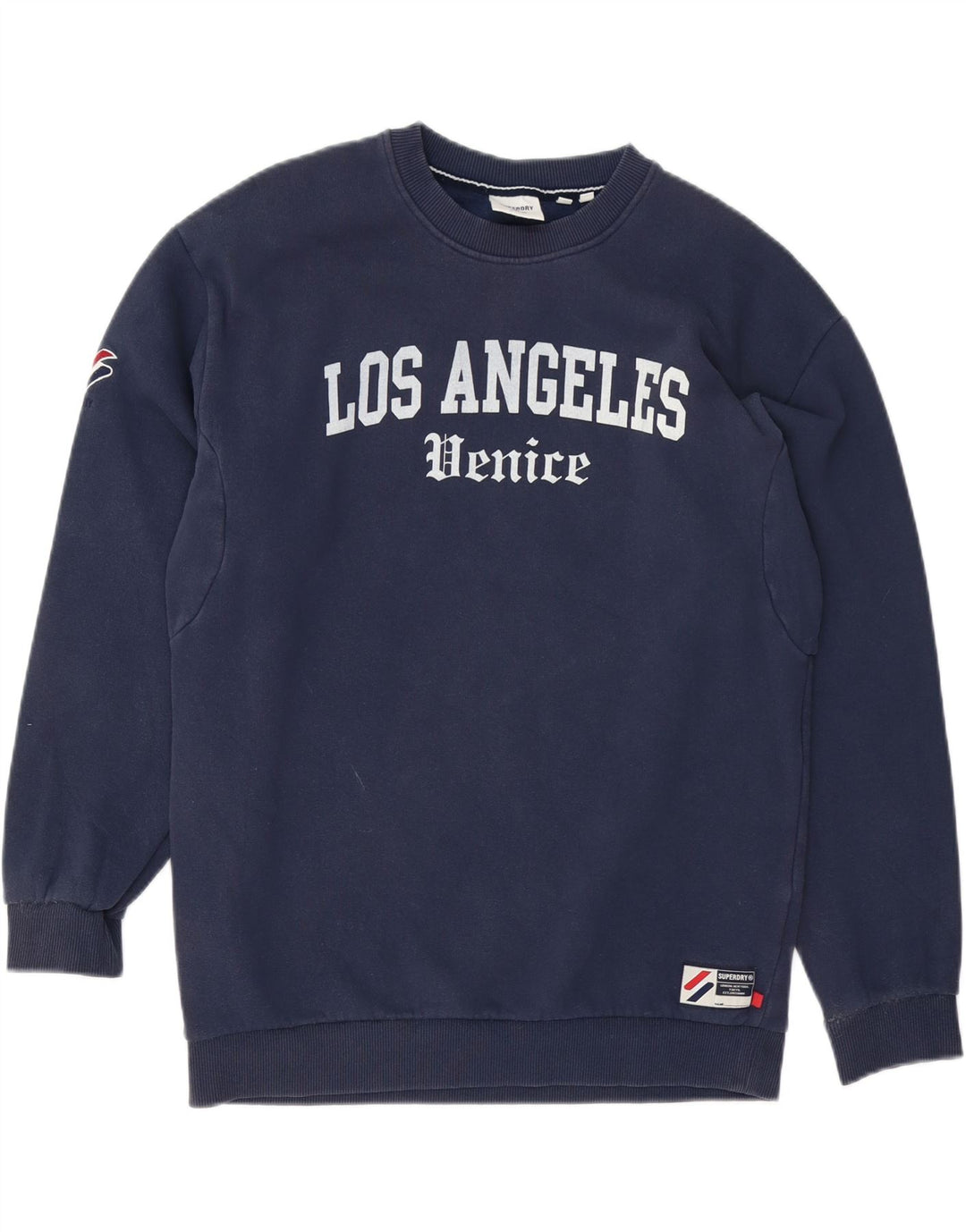 Superdry Mens Denice Graphic Loose Fit Sweatshirt Jumper XS Navy Blue