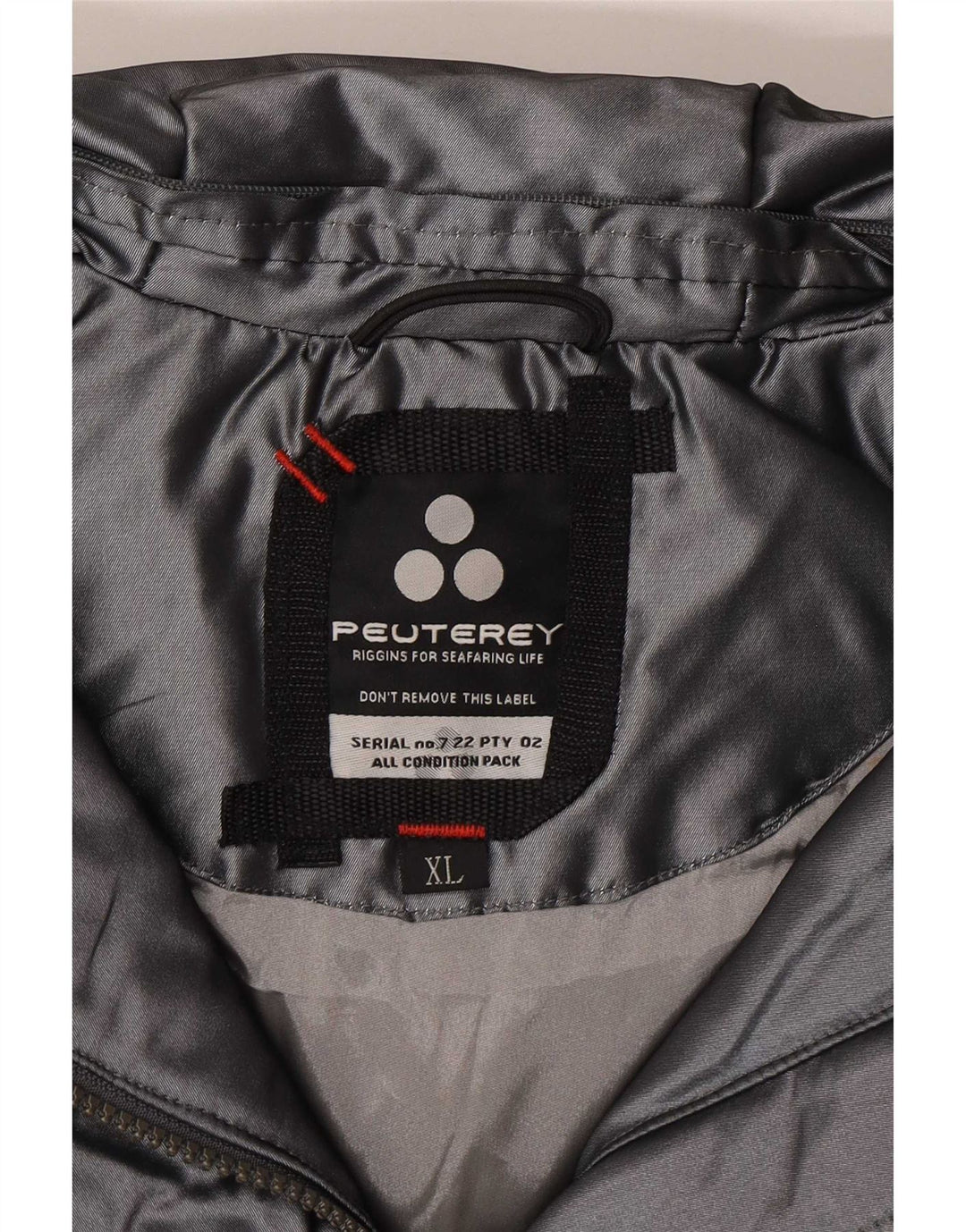 PEUTEREY Womens Hooded Windbreaker Jacket UK 18 XL Silver Polyester
