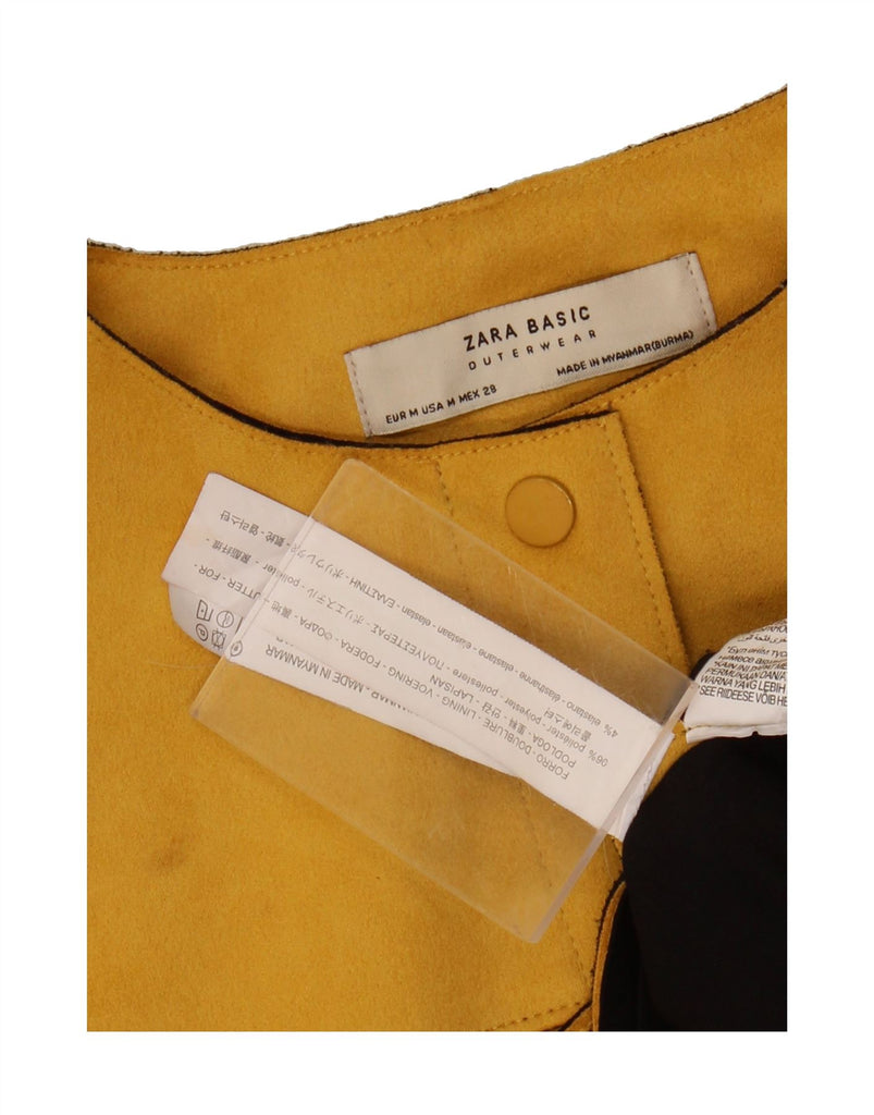 ZARA Womens Crop Bomber Jacket UK 14 Medium Yellow Polyester Vintage Zara and Second-Hand Zara from Messina Hembry 