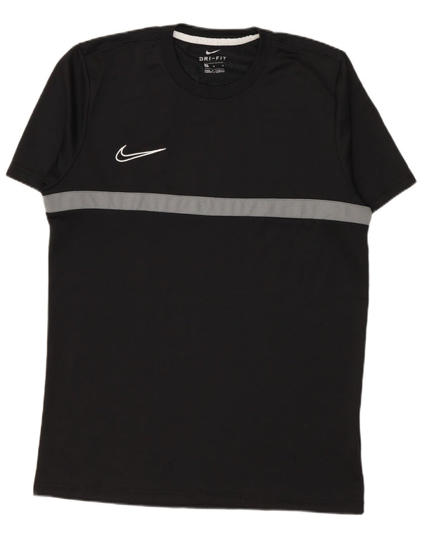Nike Mens Dri Fit T-Shirt Top Medium Black Colourblock Polyester