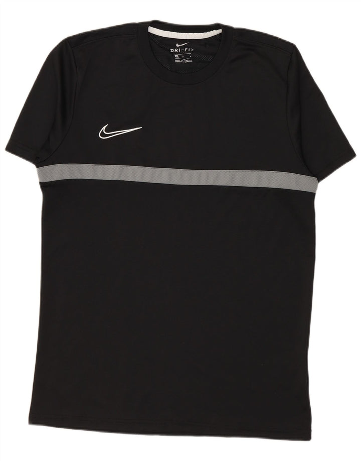 Nike Mens Dri Fit T-Shirt Top Medium Black Colourblock Polyester