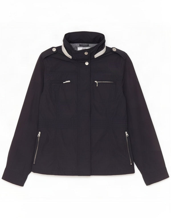 Murphy & Nye Womens Hooded Military Jacket IT 46 Large Navy Blue Polyester