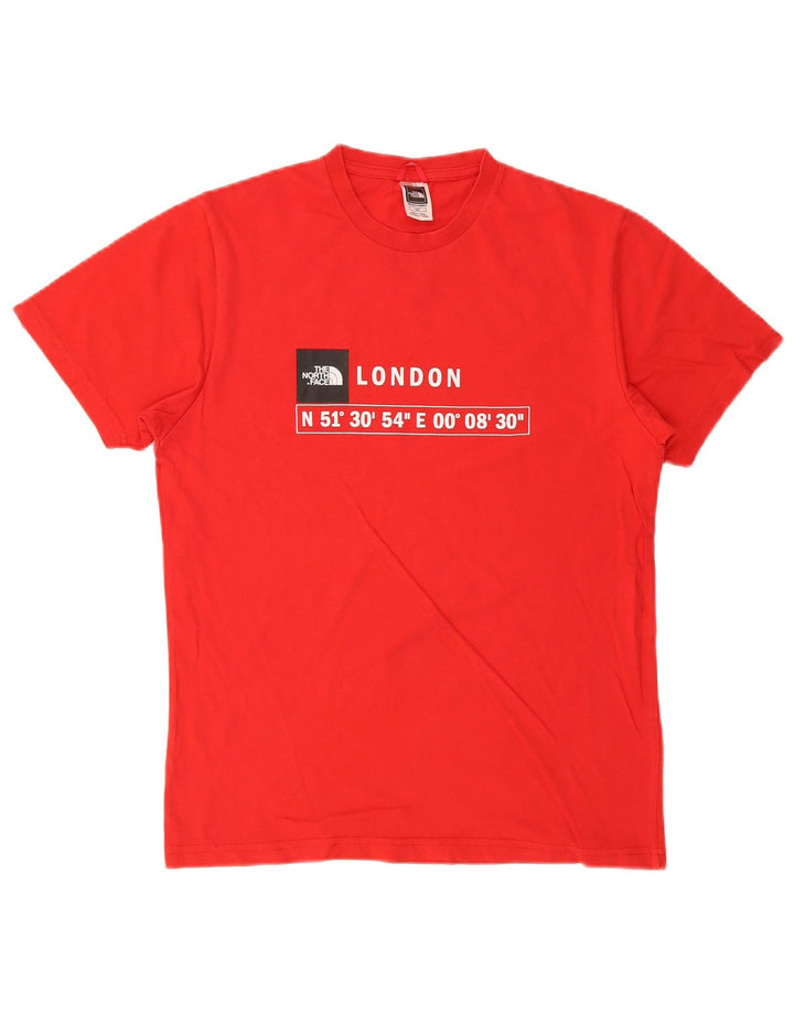 THE NORTH FACE Mens Graphic T-Shirt Top Small Red Cotton