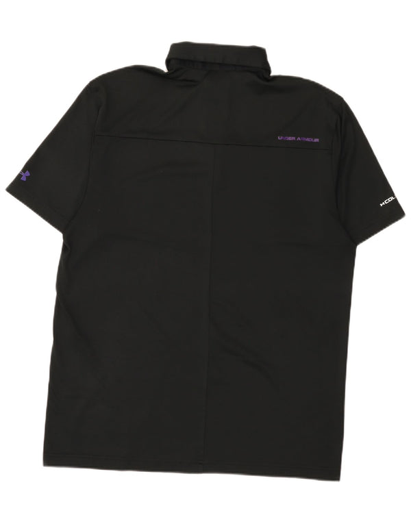 Under Armour Mens Heat Gear Polo Shirt Medium Black Polyester