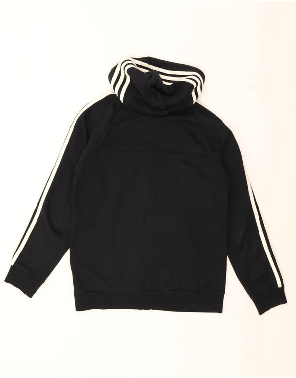 Adidas Boys Zip Hoodie Sweater 13-14 Years Black Cotton