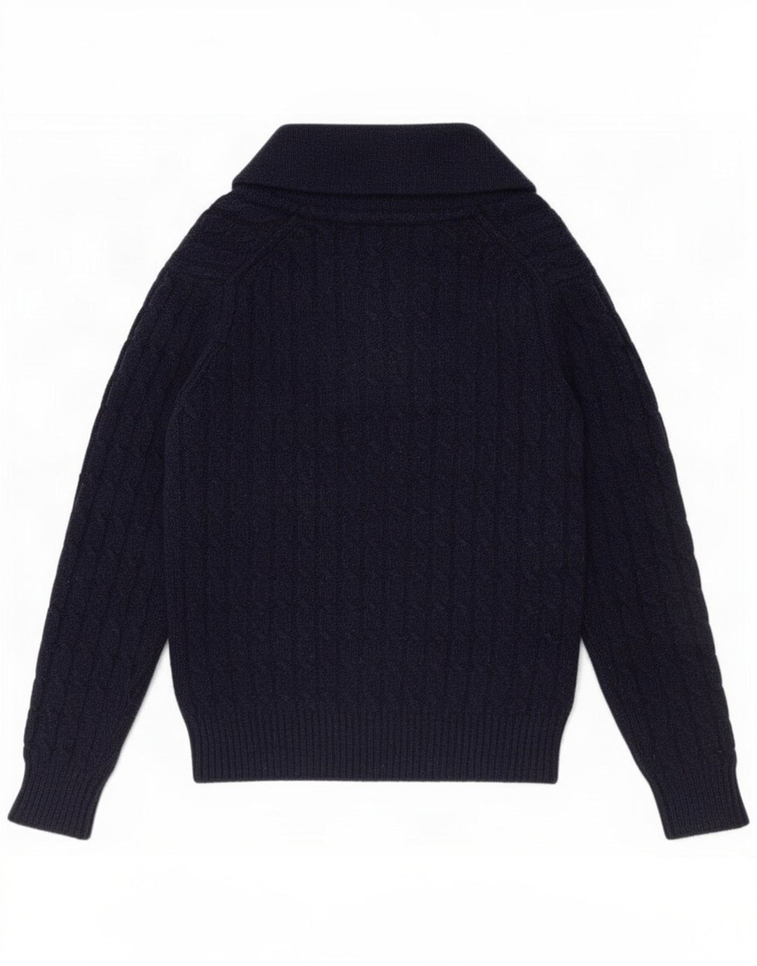 Lyle & Scott Mens Shawl Neck Jumper Sweater Medium Navy Blue Wool