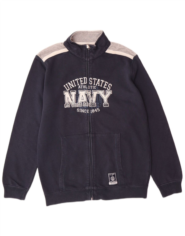 CHAMPION Boys Tracksuit Top Jacket 13-14 Years XL Navy Blue
