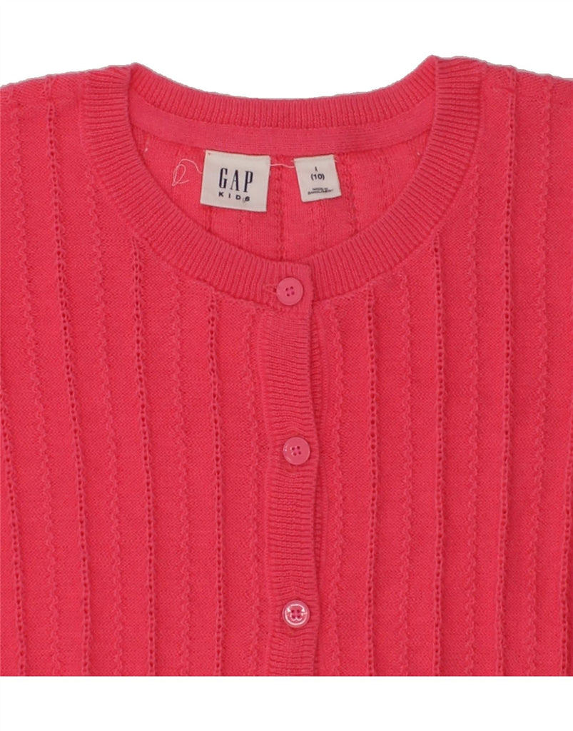 GAP Girls Cardigan Sweater 9-10 Years Large Pink Cotton | Vintage Gap | Thrift | Second-Hand Gap | Used Clothing | Messina Hembry 