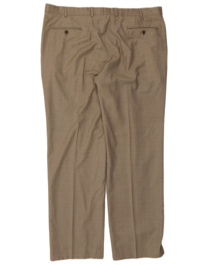 Marks & Spencer Mens Autograph Straight Suit Trousers W42 L33 Beige