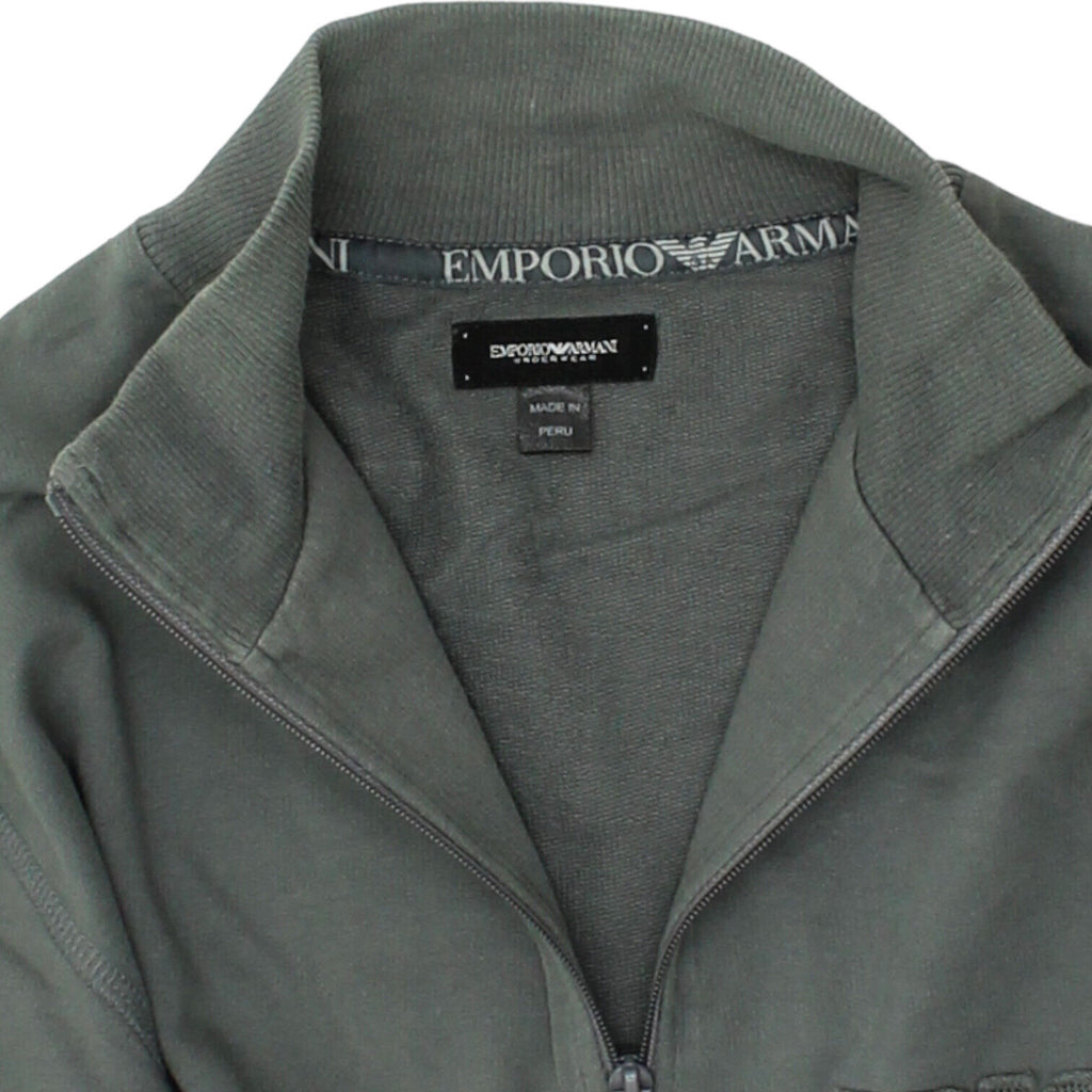 Emporio Armani Mens Grey Full Zip Sweat Top | Vintage Designer Track Jacket VTG | Vintage Messina Hembry | Thrift | Second-Hand Messina Hembry | Used Clothing | Messina Hembry 