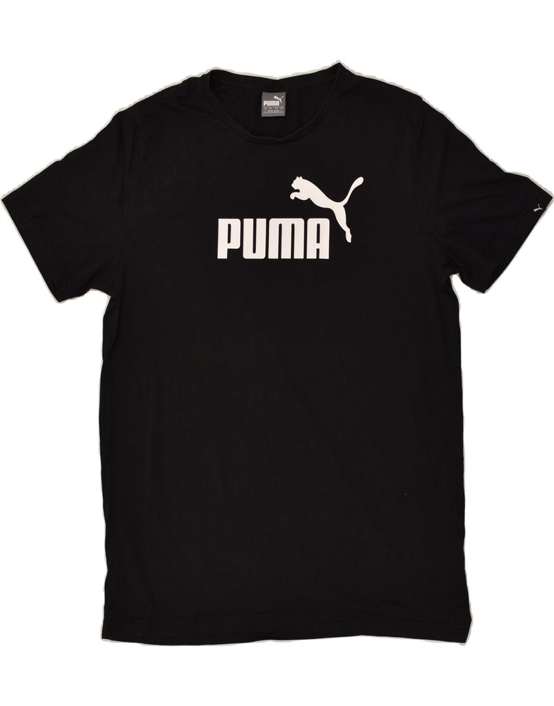 PUMA Mens Graphic T-Shirt Top Large Black Cotton | Vintage Puma | Thrift | Second-Hand Puma | Used Clothing | Messina Hembry 