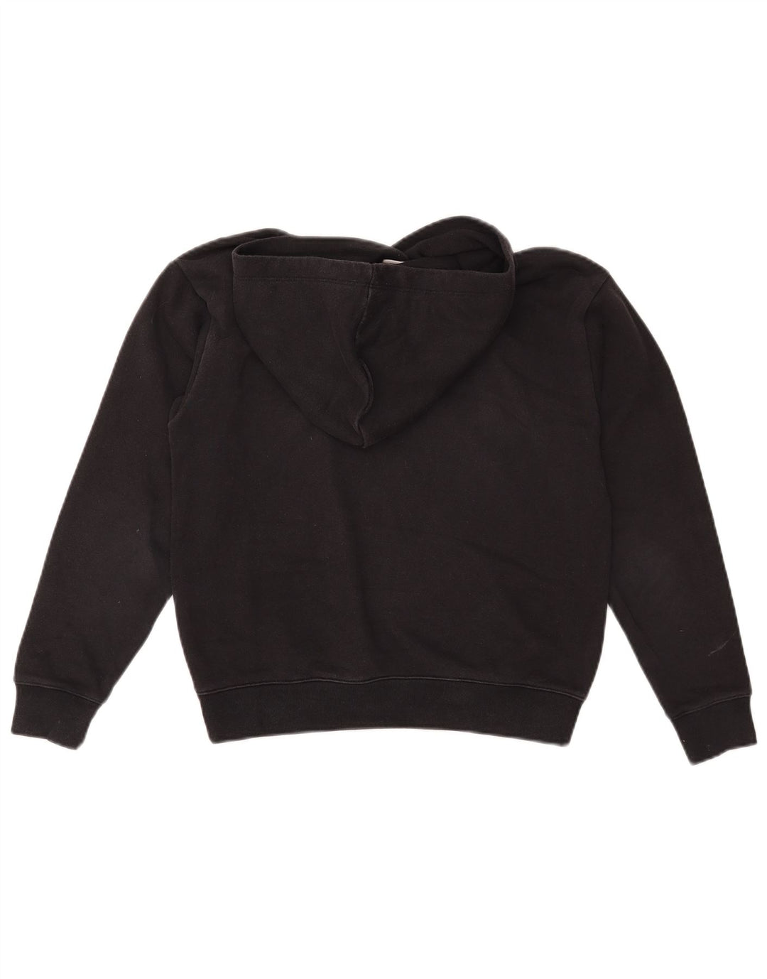 CHAMPION Womens Crop Oversized Hoodie Jumper UK 6 XS Black Cotton