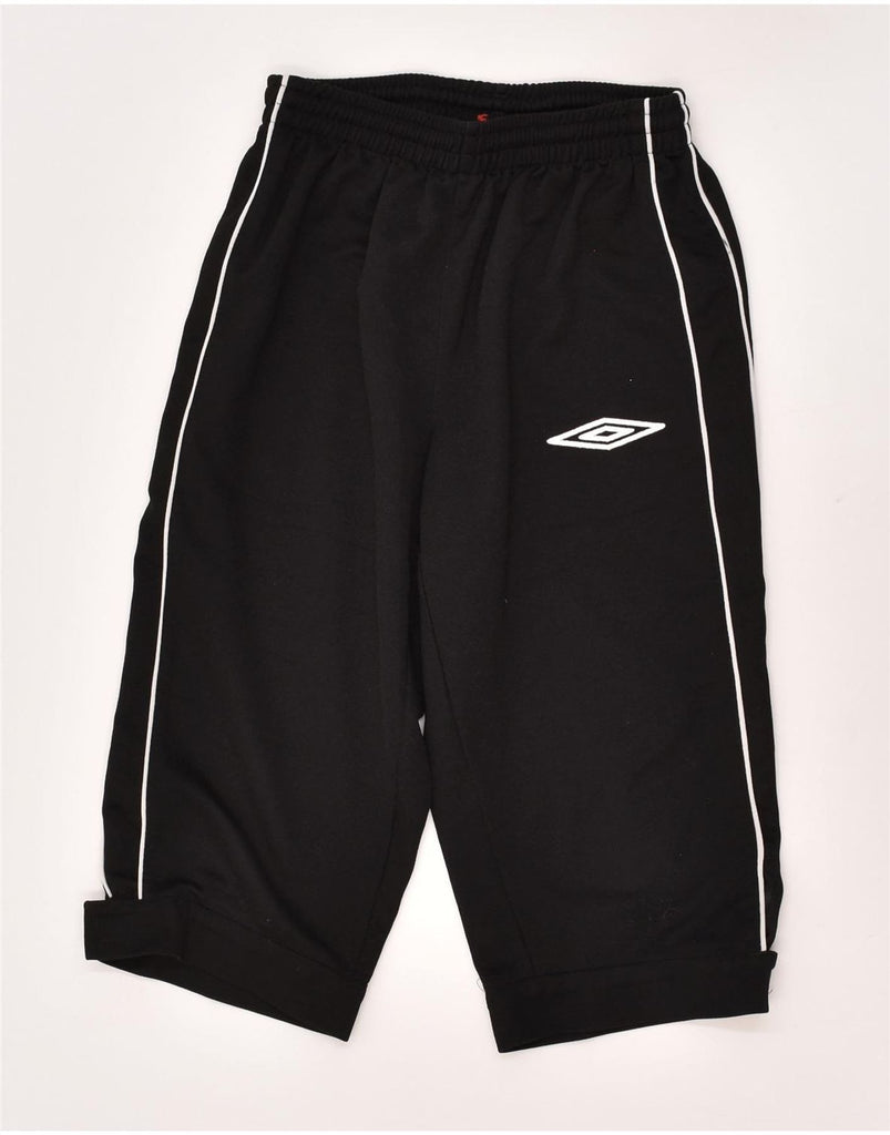 UMBRO Girls Graphic Bermuda Sport Shorts 8-9 Years Small Black Polyester Vintage Umbro and Second-Hand Umbro from Messina Hembry 