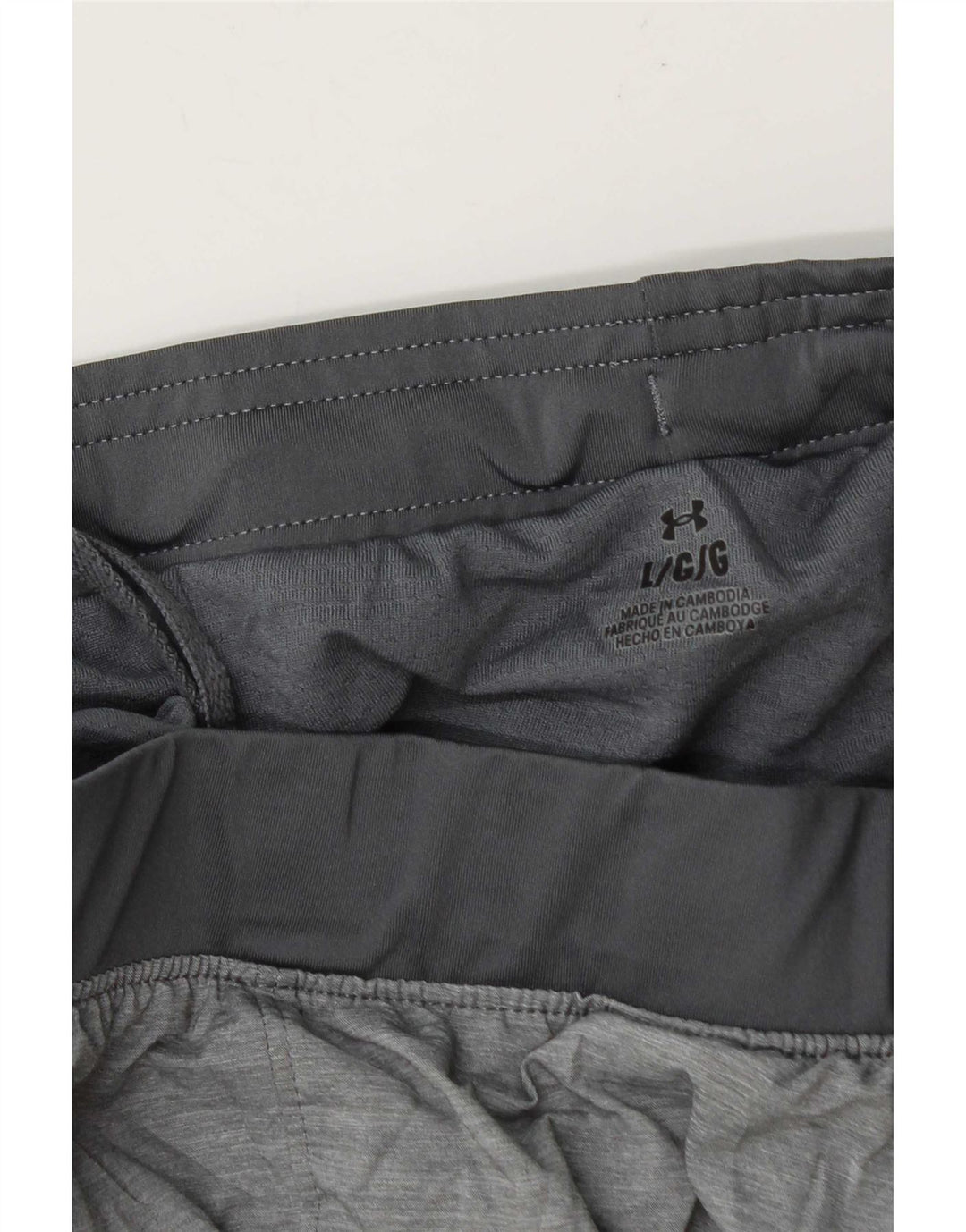 Under Armour Womens Sport Shorts UK 16 Large Grey Colourblock
