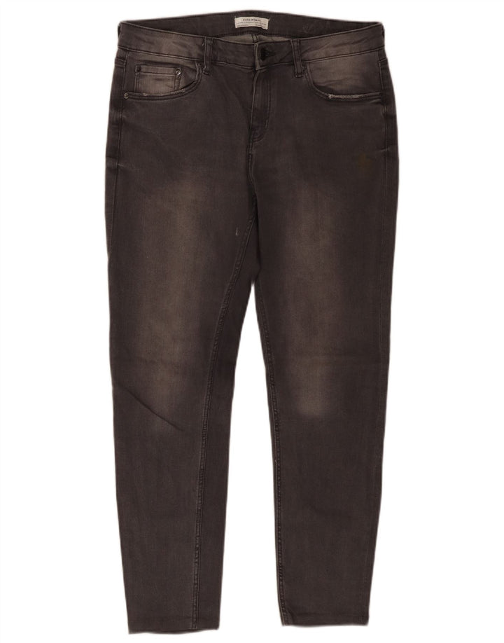 Zara Womens Cropped Jeans EU 40 Medium W30 L25 Grey Cotton