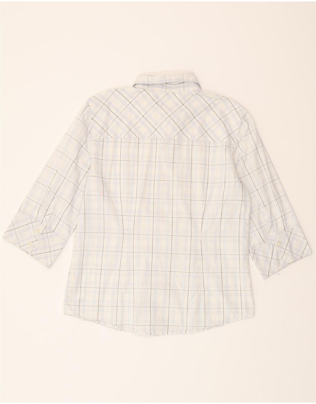 TOMMY HILFIGER Womens 3/4 Sleeve Shirt US 12 Large White Check Vintage Tommy Hilfiger and Second-Hand Tommy Hilfiger from Messina Hembry 
