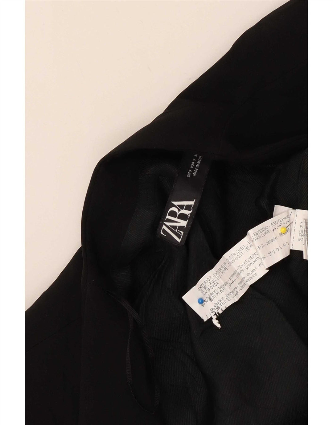 Zara Womens Open Blazer Jacket UK 10 Small Black Polyester