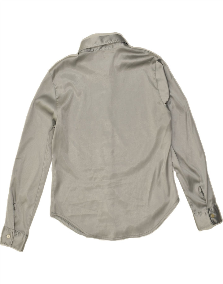 VINTAGE Womens Shirt EU 42 Large Silver Polyester Vintage Vintage and Second-Hand Vintage from Messina Hembry 