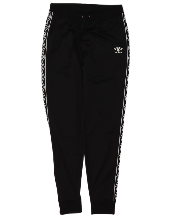 Umbro Mens Graphic Tracksuit Trousers Joggers Small Black Polyester
