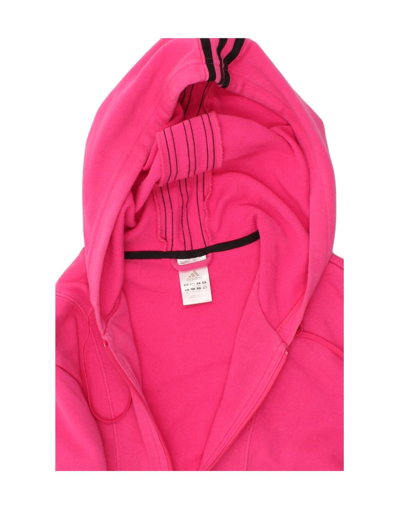 ADIDAS Womens Zip Hoodie Sweater UK 16 Large Pink | Vintage Adidas | Thrift | Second-Hand Adidas | Used Clothing | Messina Hembry 