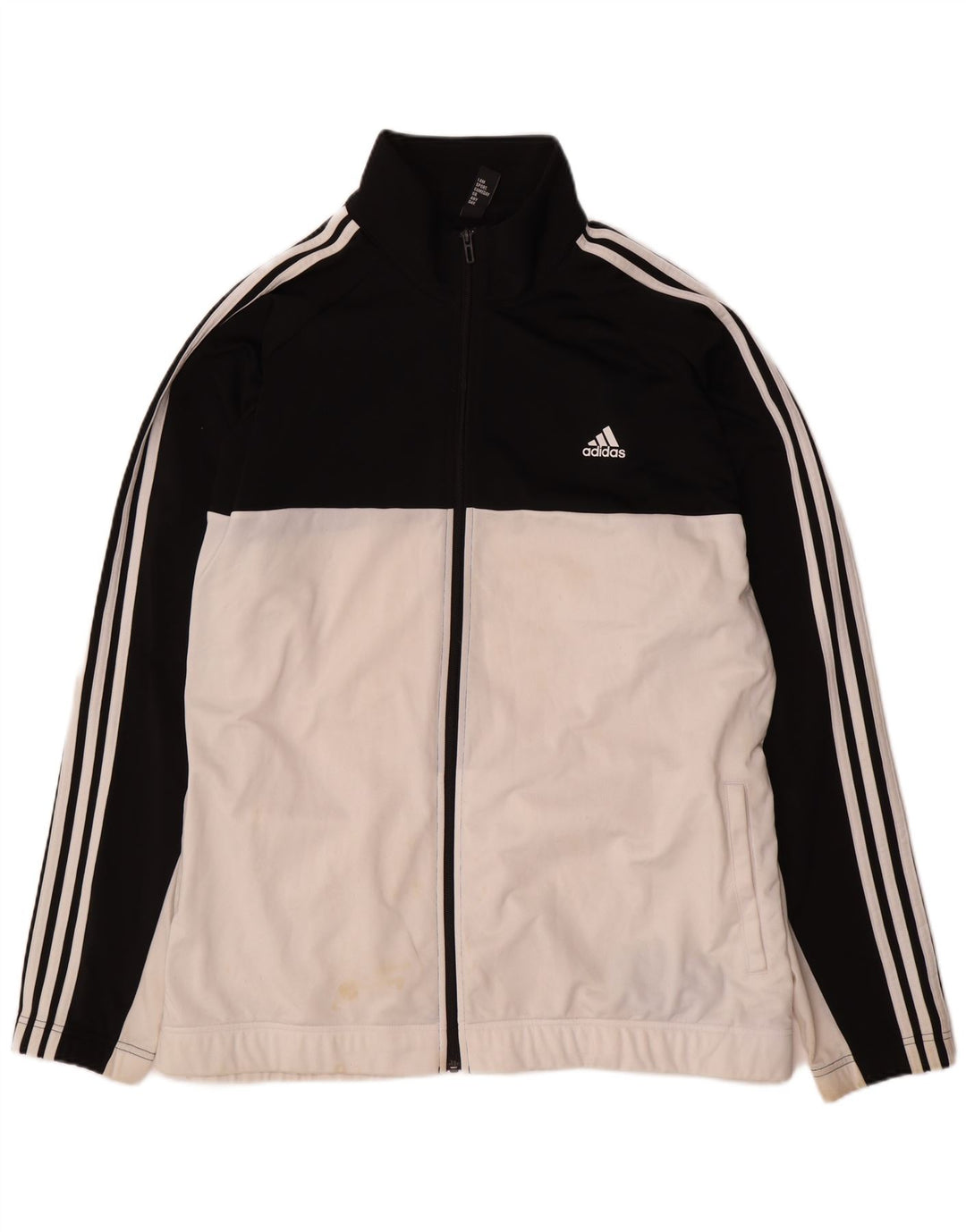 Adidas Mens Tracksuit Top Jacket 2XL White Colourblock Polyester