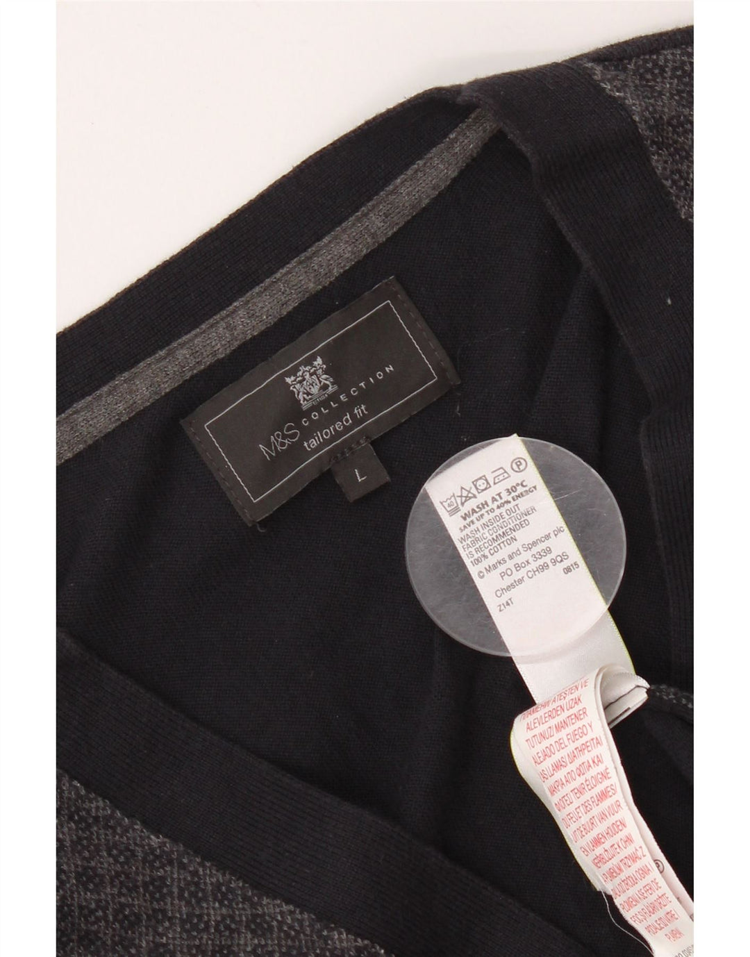 Marks & Spencer Mens Tailored Fit Cardigan Sweater Large Navy Blue
