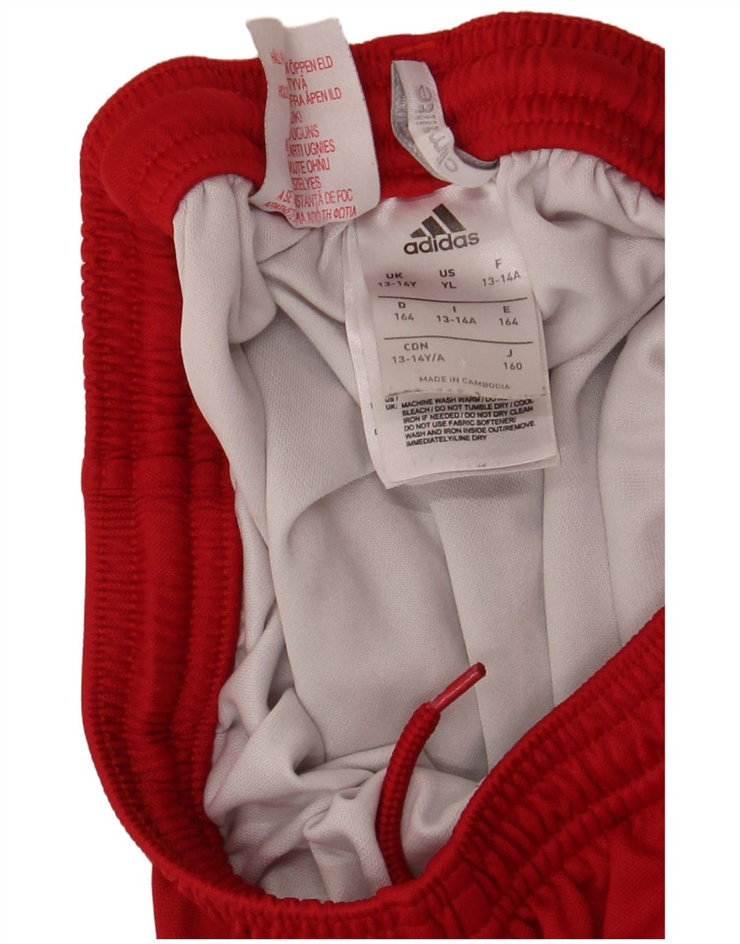 Adidas Boys Climalite Sport Shorts 13-14 Years  Red Polyester