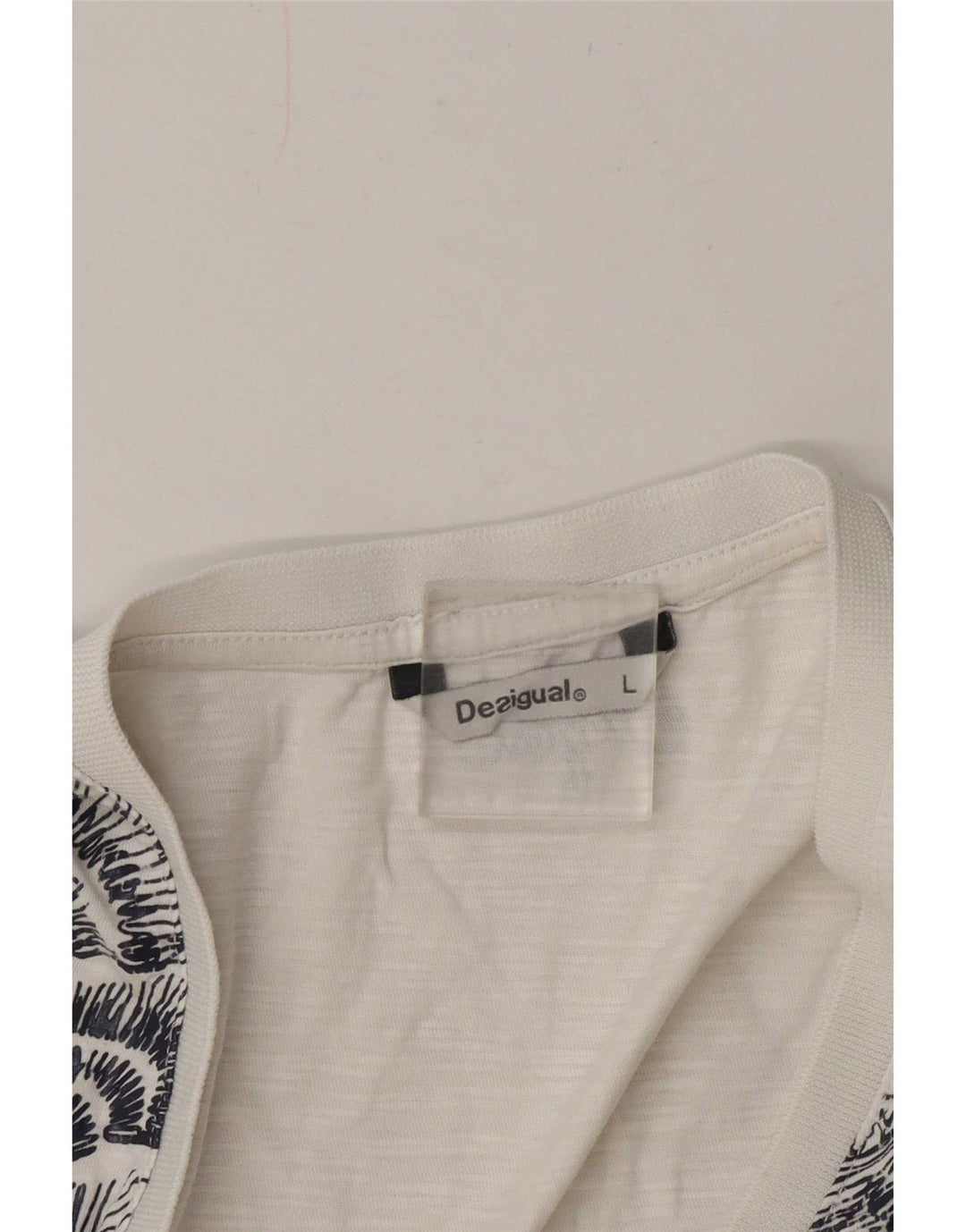 Desigual Womens Graphic T-Shirt Top UK 16 Large White