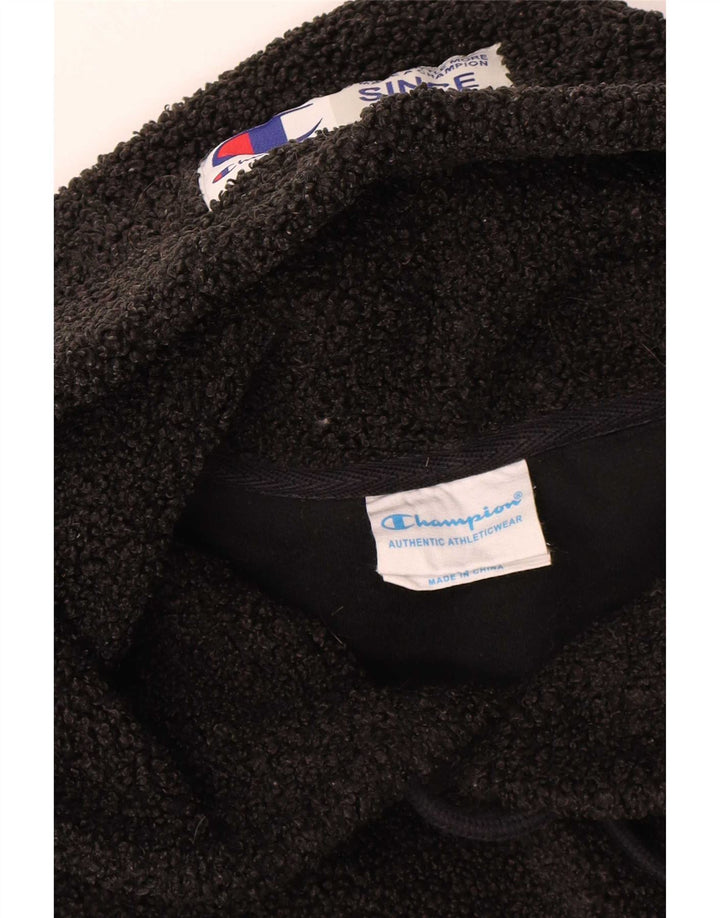 Champion Mens Hooded Fleece Jumper Medium Black