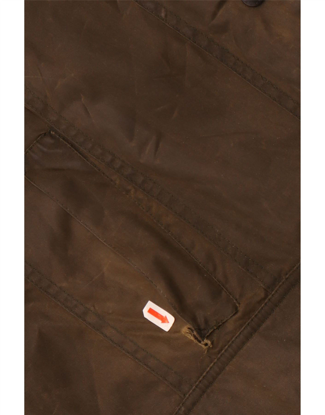 Barbour Womens Waxed Cotton Jacket UK 18 XL Khaki Cotton