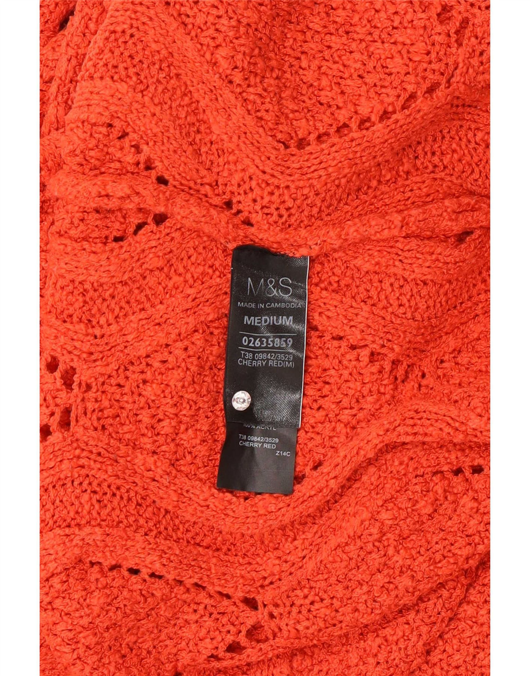 Marks & Spencer Womens Crew Neck Jumper Sweater UK 14 Medium Orange