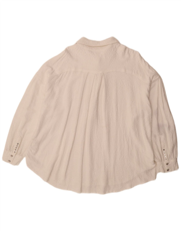 BKE Womens Pullover Oversized Shirt Blouse UK 16 Large White Rayon
