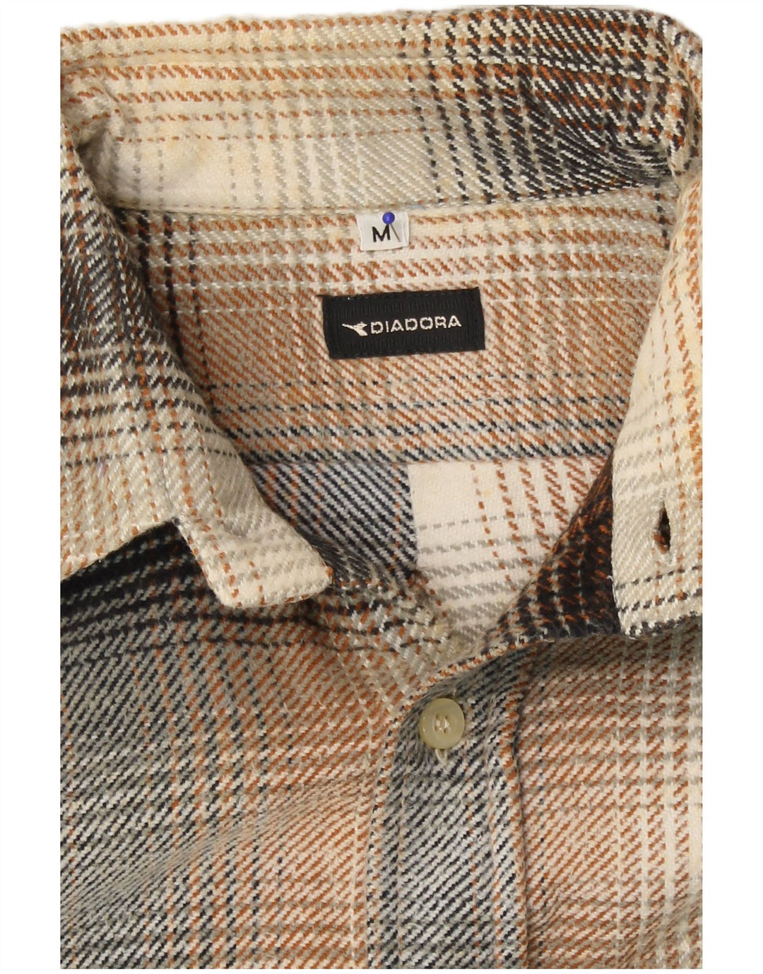 Diadora Mens Flannel Shirt Medium Brown Check