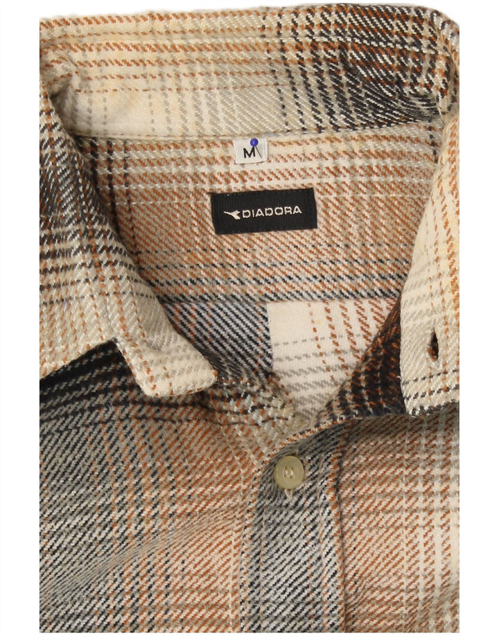 Diadora Mens Flannel Shirt Medium Brown Check
