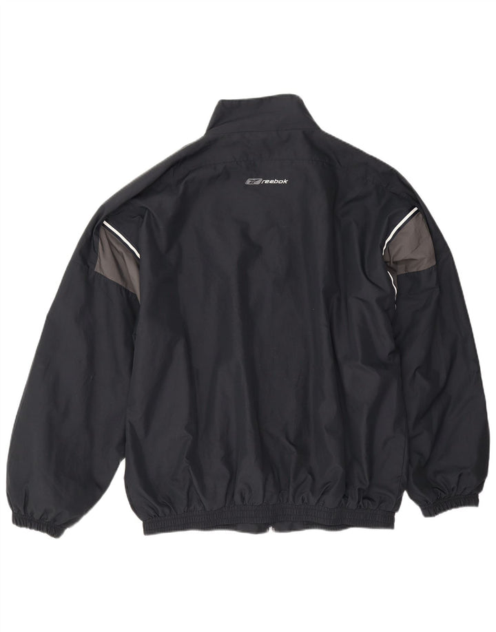 Reebok Mens Loose Fit Tracksuit Top Jacket Medium Black Colourblock
