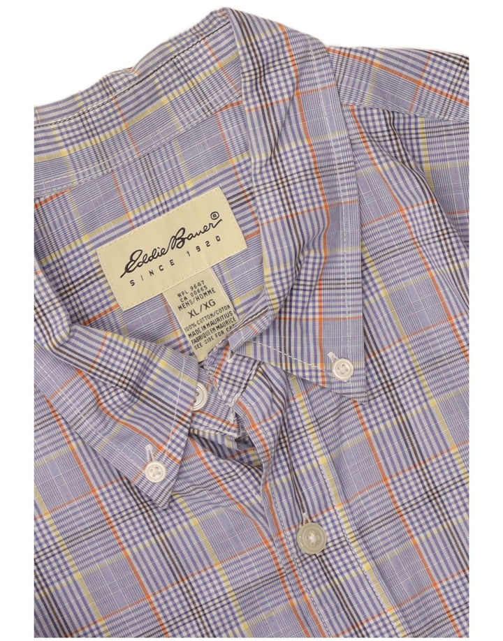 Eddie Bauer Mens Shirt XL Blue Check Cotton