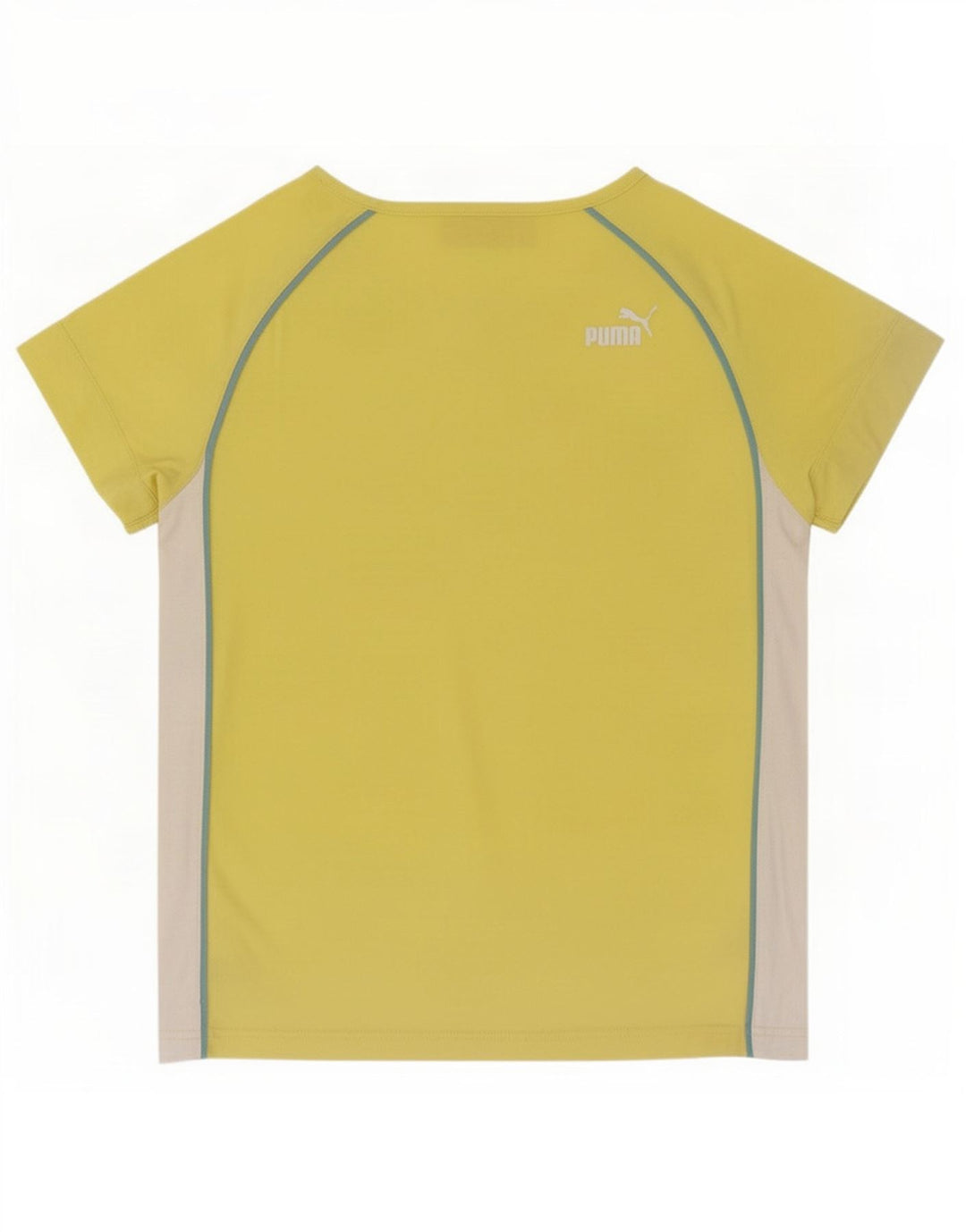 Puma Womens T-Shirt Top UK 12 Medium Yellow Striped