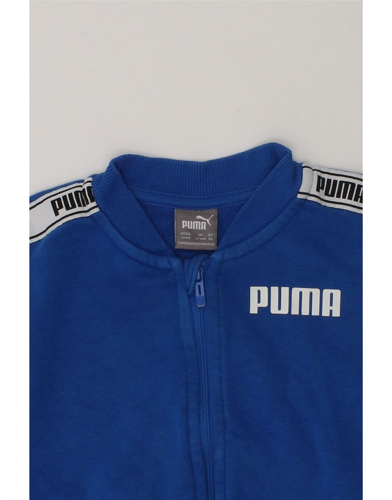 PUMA Baby Boys Graphic Tracksuit Top Jacket 9-12 Months Blue Cotton | Vintage Puma | Thrift | Second-Hand Puma | Used Clothing | Messina Hembry 