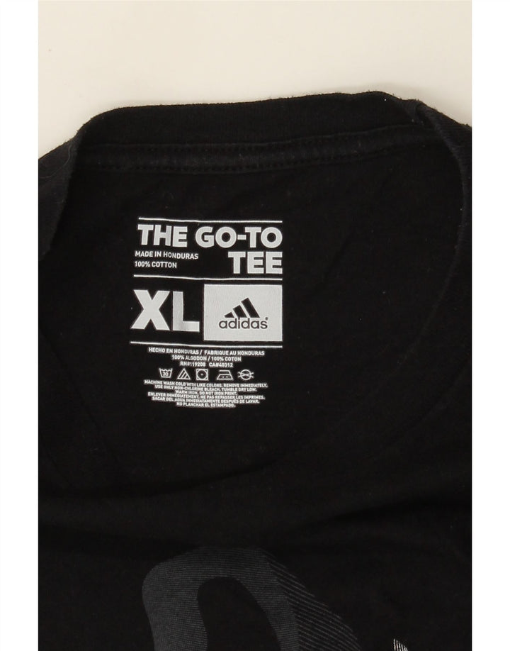 Adidas Mens Graphic T-Shirt Top XL Black Cotton