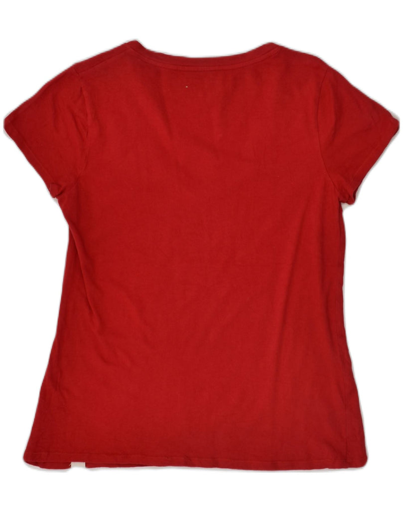 TOMMY HILFIGER Womens T-Shirt Top UK 12 Medium Red Cotton | Vintage Tommy Hilfiger | Thrift | Second-Hand Tommy Hilfiger | Used Clothing | Messina Hembry 