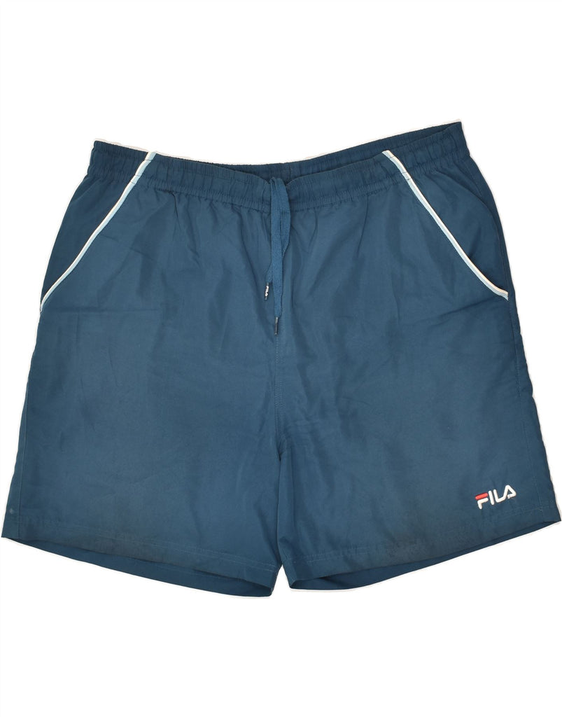 FILA Mens Sport Shorts XL Blue Polyester | Vintage Fila | Thrift | Second-Hand Fila | Used Clothing | Messina Hembry 