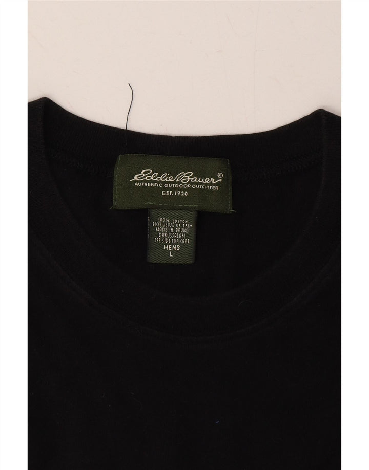 EDDIE BAUER Mens T-Shirt Top Large Black Cotton Vintage Eddie Bauer and Second-Hand Eddie Bauer from Messina Hembry 