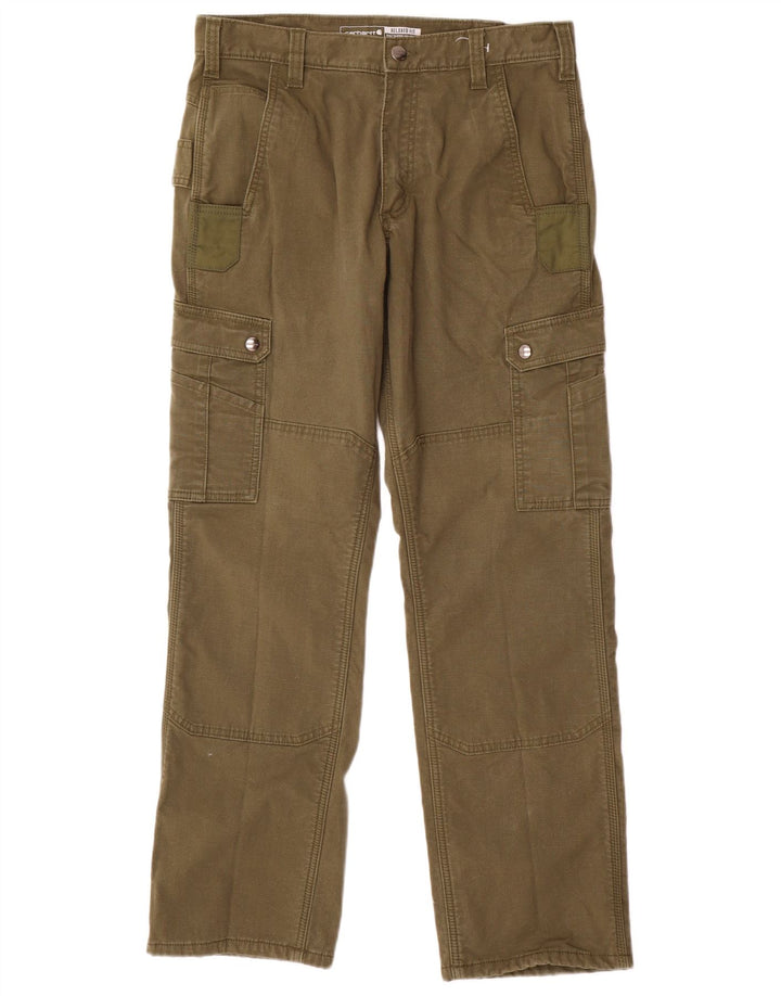 Carhartt Mens Relaxed Fit Cargo Trousers W32 L32 Khaki Cotton