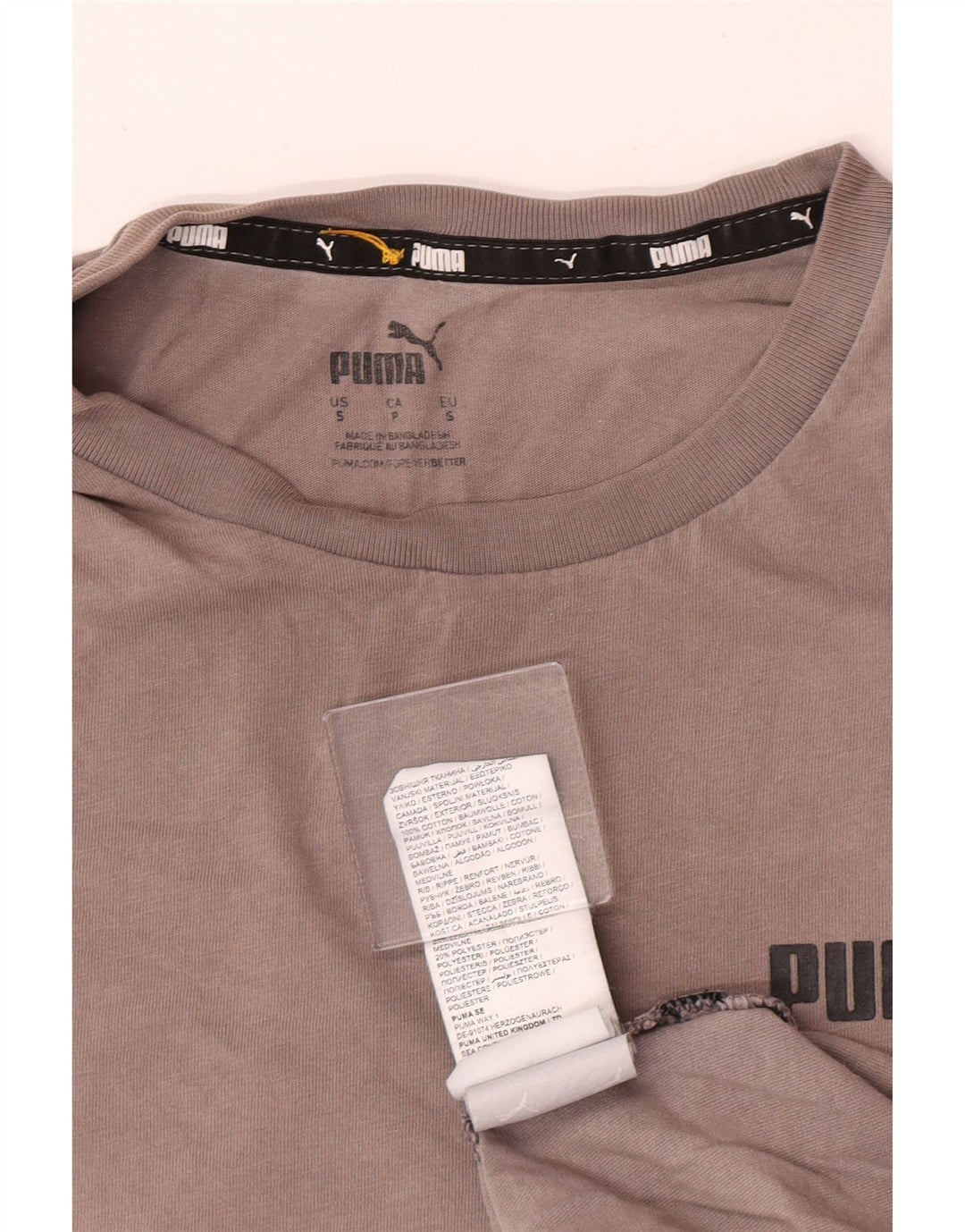 Puma Mens T-Shirt Top Small Grey Cotton
