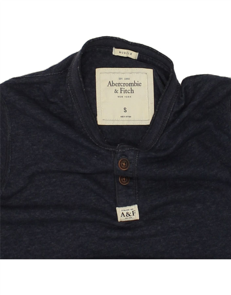 ABERCROMBIE & FITCH Mens Muscle T-Shirt Top Small Navy Blue Cotton | Vintage Abercrombie & Fitch | Thrift | Second-Hand Abercrombie & Fitch | Used Clothing | Messina Hembry 