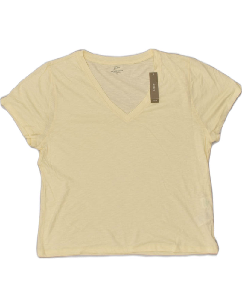 J. CREW Womens T-Shirt Top UK 18 XL Beige Cotton | Vintage J. Crew | Thrift | Second-Hand J. Crew | Used Clothing | Messina Hembry 