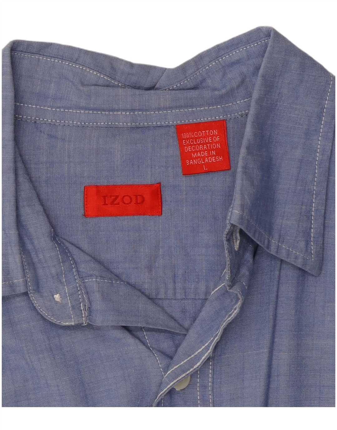 IZOD Mens Shirt Large Blue Flecked Cotton