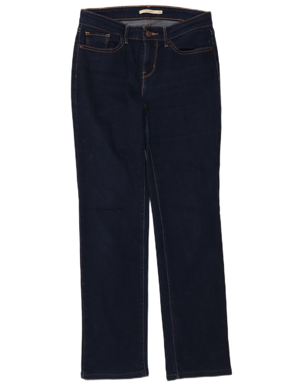 Levi's Womens 714 Straight Jeans W28 L30 Navy Blue Cotton
