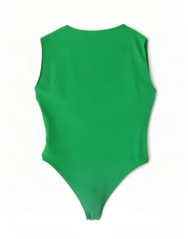 Zara Womens Bodysuit UK 12 Medium Green
